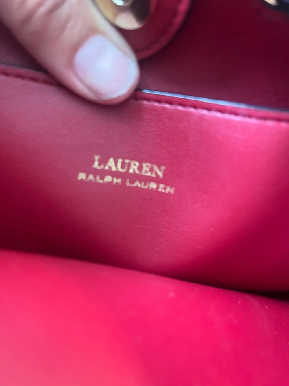 Lauren Ralph Lauren Black Leather Drawstring Bucket Crossbody - Picture 2 of 13